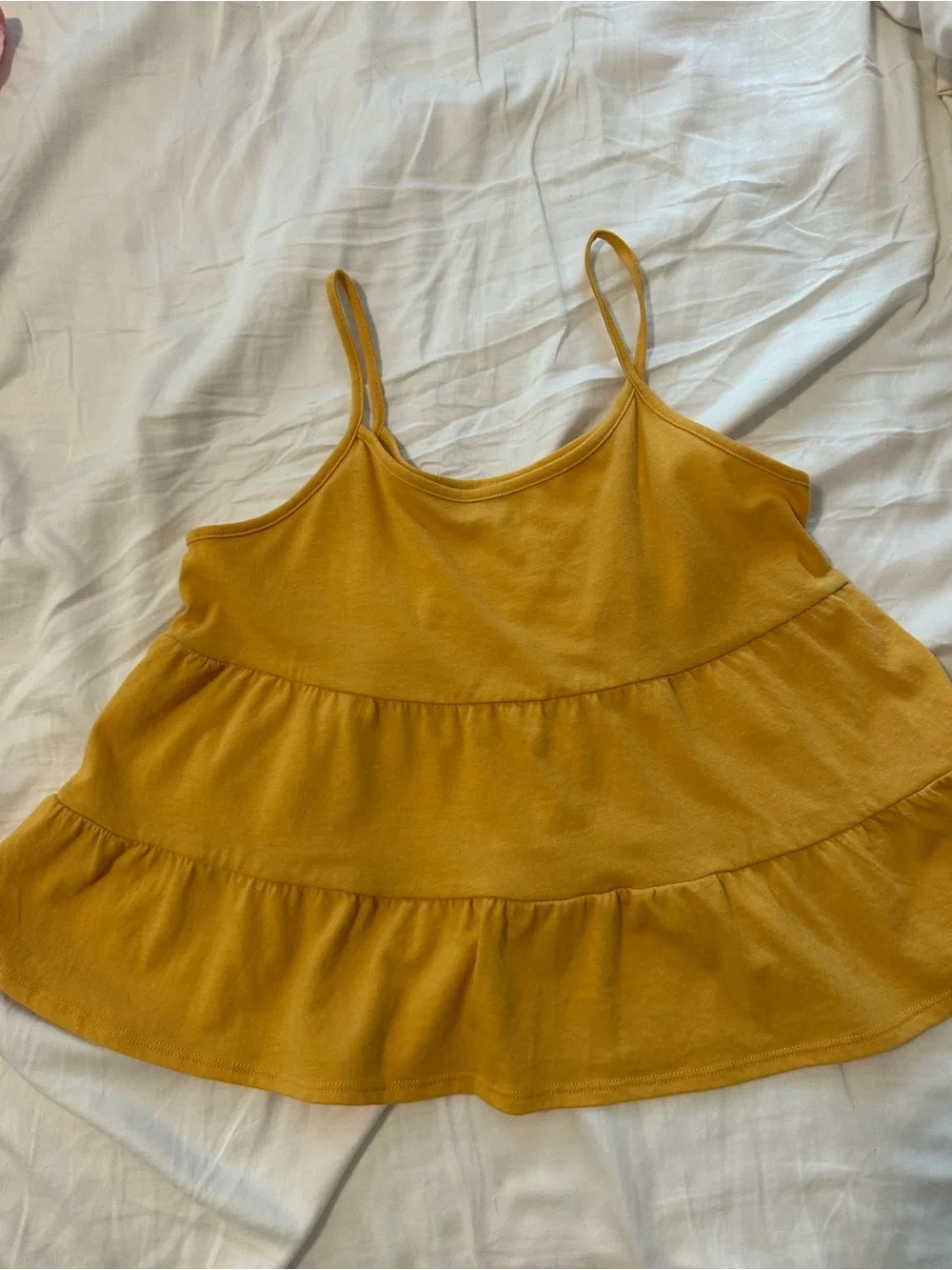 Old Navy Mustard Tiered Spaghetti Strap Camisole